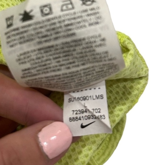 Nike Dri-Fit Racer Back Tank Top Neon Yellow - Picture 9 of 10